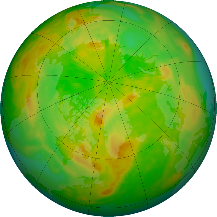 Arctic ozone map for 17 June 1984